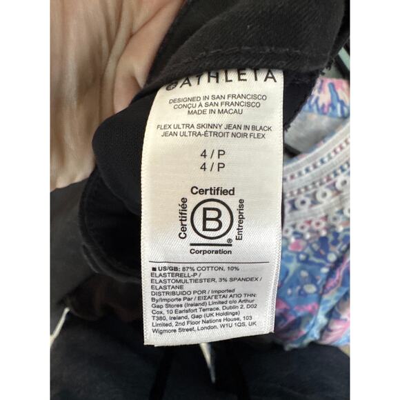 Athleta Jeans Womens Size 4P Black Flex Ultra Skinny Jeans Fall Winter Dark Wash - Picture 4 of 4